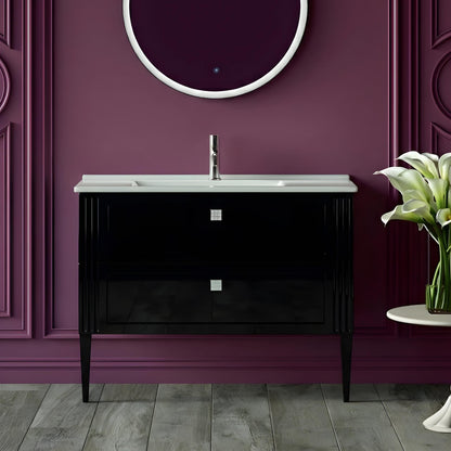 BELBAGNO ATRIA DE LUXE GLOSS  1000MM SINGLE BOWL BACK TO WALL FLOOR STANDING VANITY