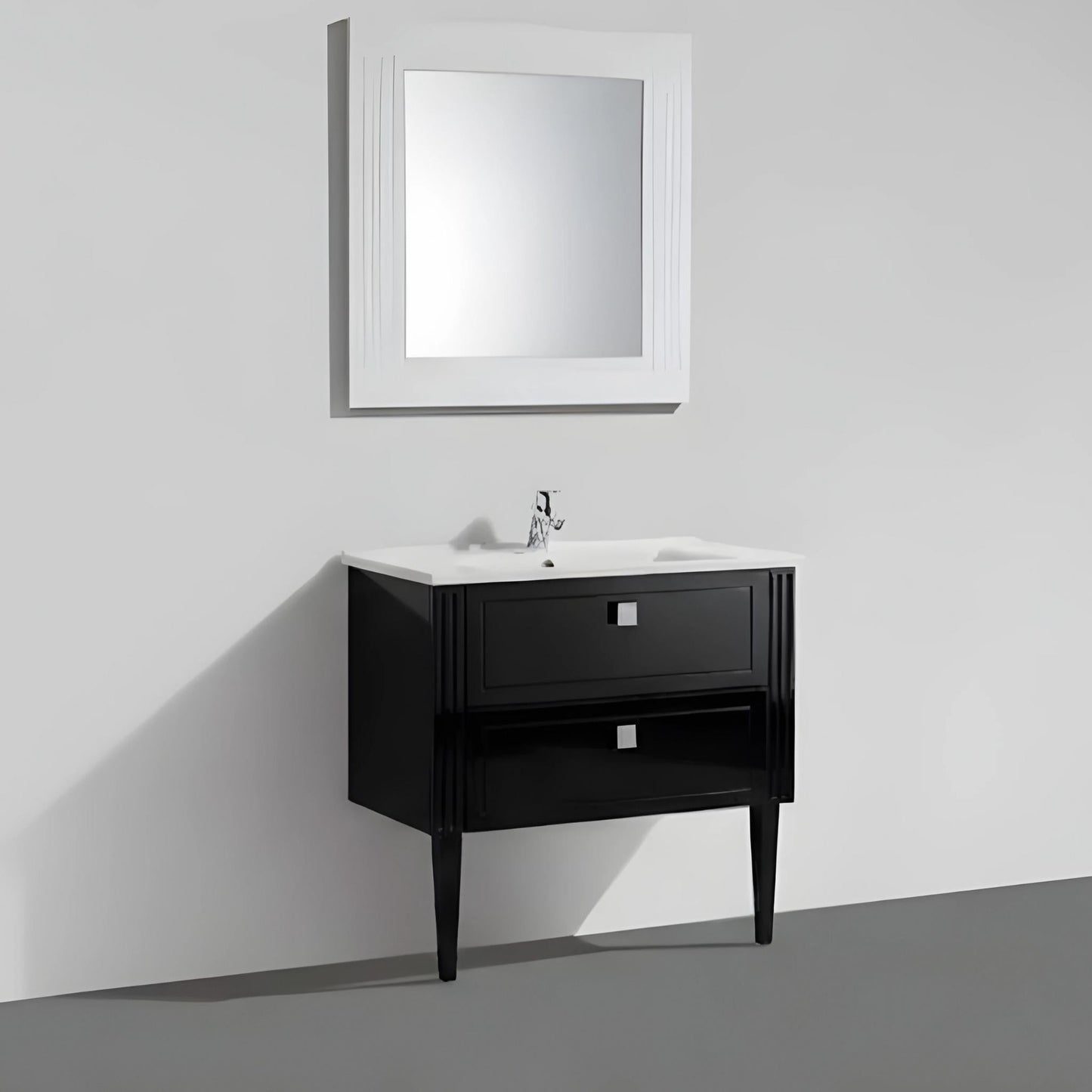 BELBAGNO ATRIA DE LUXE GLOSS  1000MM SINGLE BOWL BACK TO WALL FLOOR STANDING VANITY
