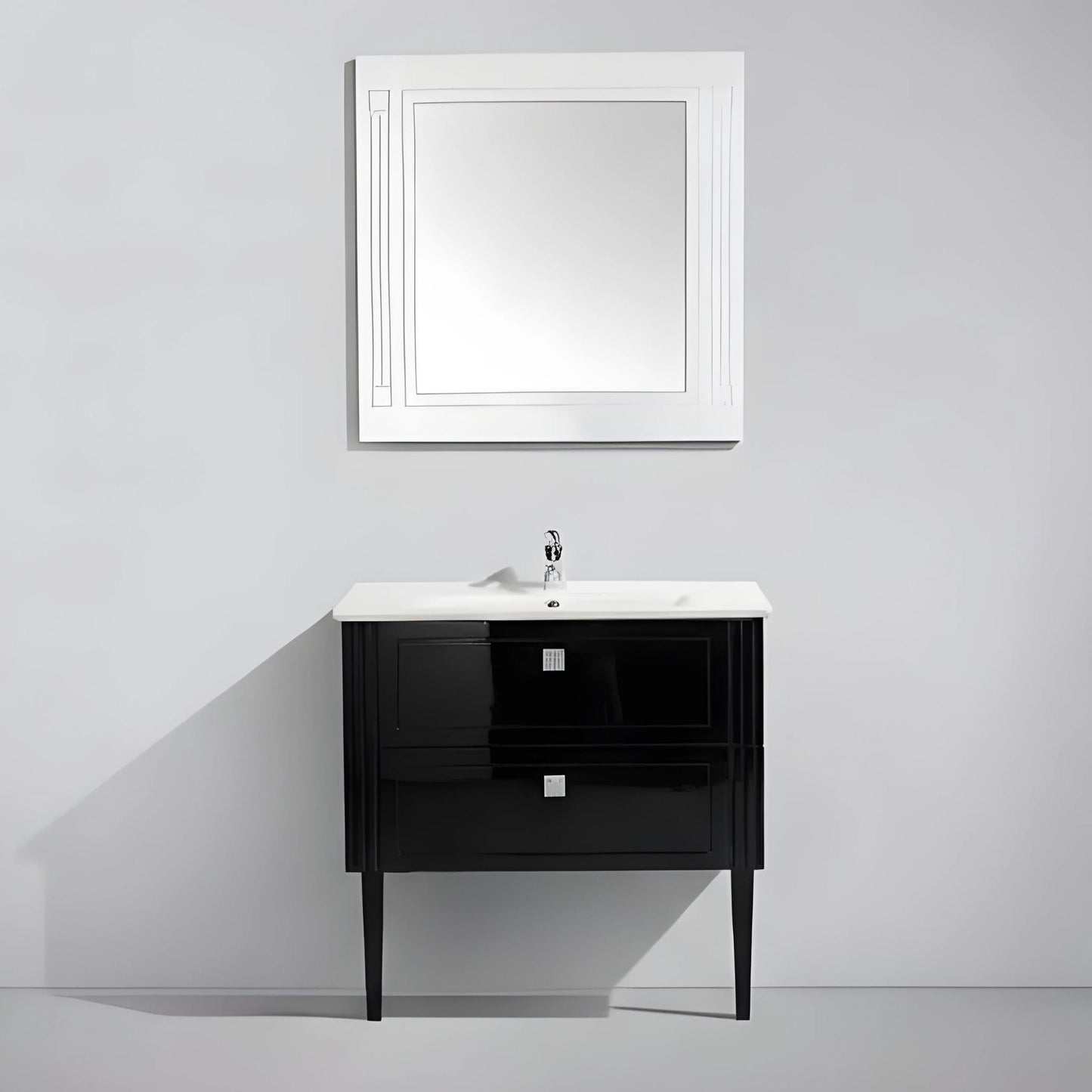 BELBAGNO ATRIA DE LUXE GLOSS  1000MM SINGLE BOWL BACK TO WALL FLOOR STANDING VANITY
