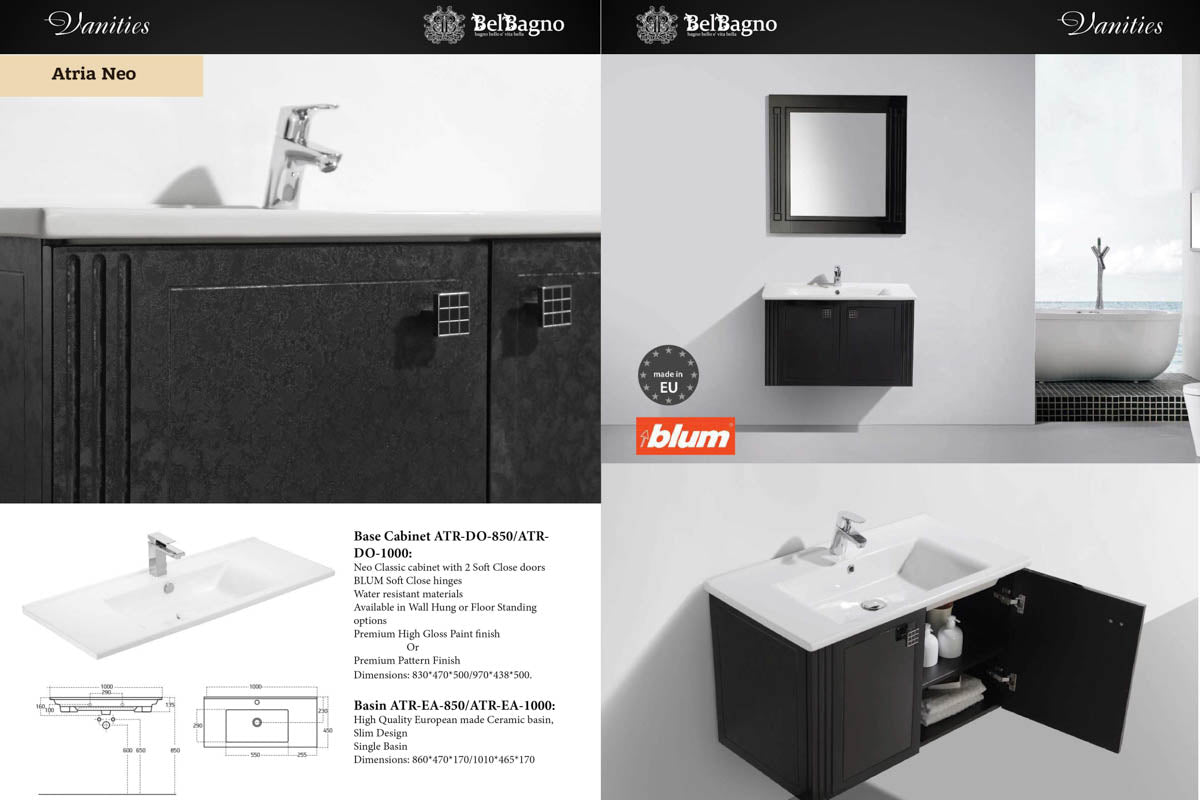 Atria Neo Wall Hung Bathroom Vanity