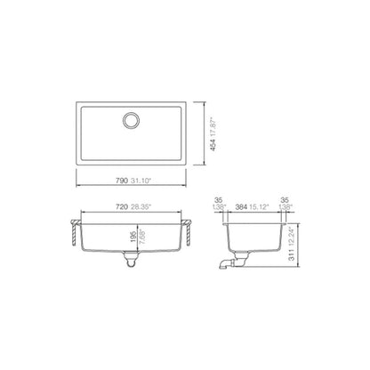 Abey SCHOCK Signus N-100XLY Undermount Sink