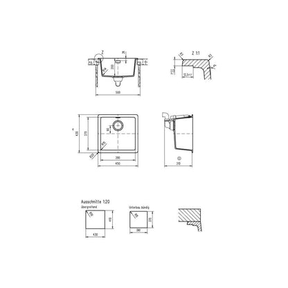 Abey SCHOCK Soho N100S Topmount-Undermount Sink