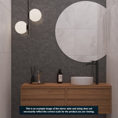 Thermogroup 900x750x11mm D-Shaped  Edge Mirror (Hanger Fixings)