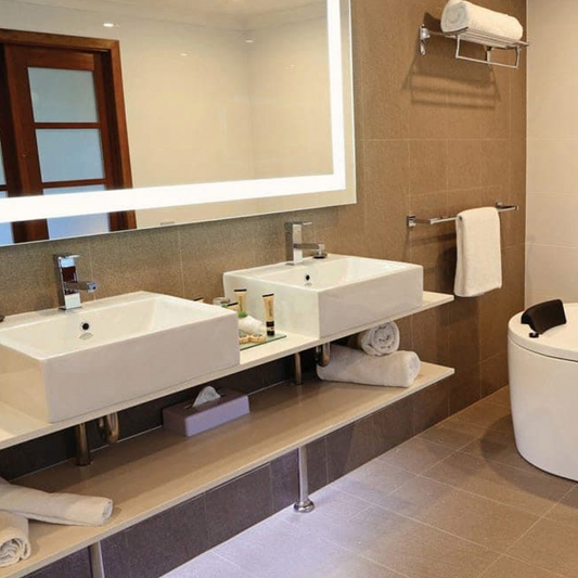 Thermogroup Backlit Rectangular Mirror with Border Cool 750x900x45mm 62Watts