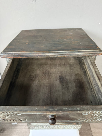 Vintage Wooden Carved Storage Cabinet