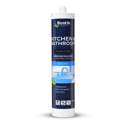 Bostik 30840127 300ml Kitchen & Bathroom Neutral Cure Silicone Sealant - Translucent