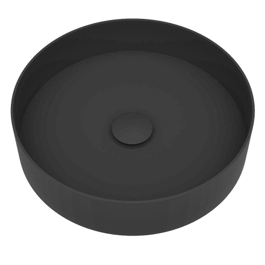 Round Stainless Steel Basin Matt Black