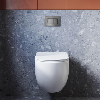 BELBAGNO  STEEL IN WALL RECTANGULAR BUTTON FLUSH PLATES 256MM GUN GREY