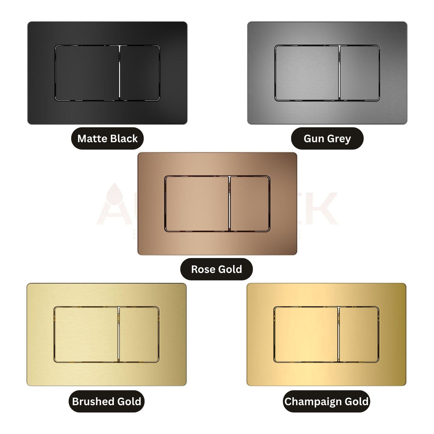 BELBAGNO  STEEL IN WALL RECTANGULAR BUTTON FLUSH PLATES 256MM CHAMPAIGN