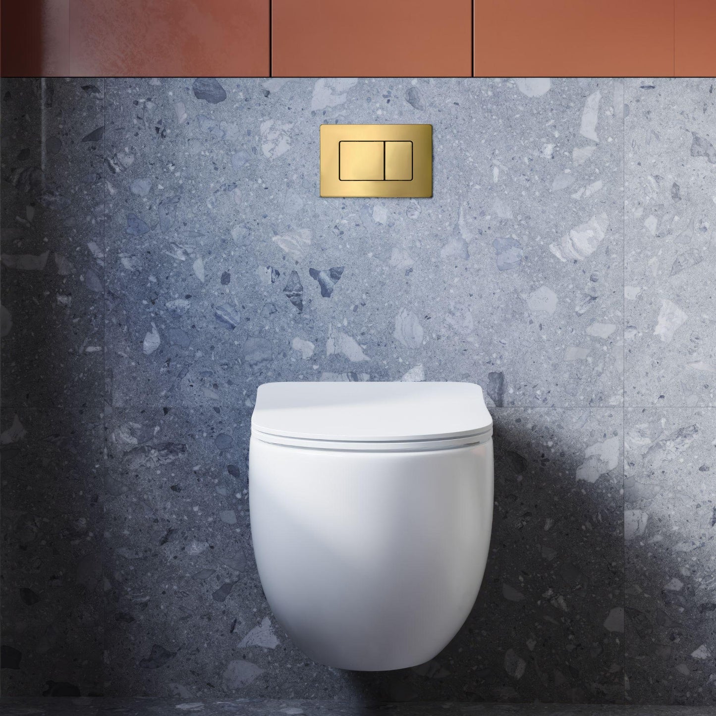 BELBAGNO  STEEL IN WALL RECTANGULAR BUTTON FLUSH PLATES 256MM CHAMPAIGN