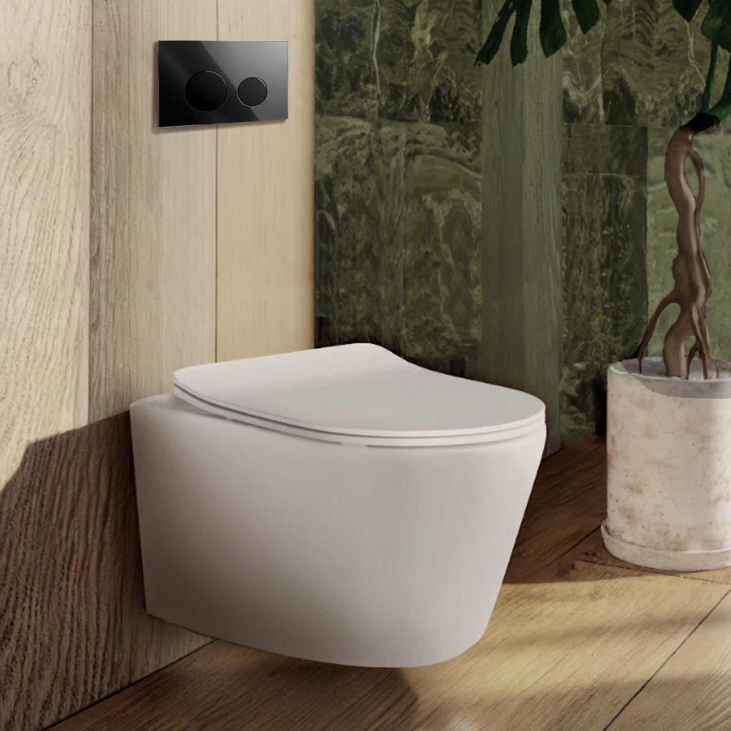 BELBAGNO GLASS IN WALL CIRCLE BUTTON FLUSH PLATES 256MM