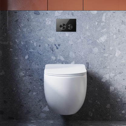 BELBAGNO GLASS IN WALL CIRCLE ALLOY BUTTON FLUSH PLATES 256MM  ALUMINIUM