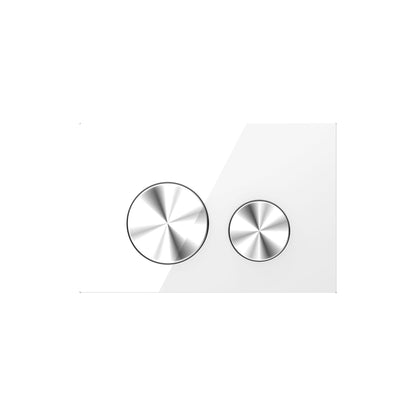BELBAGNO GLASS IN WALL CIRCLE ALLOY BUTTON FLUSH PLATES 256MM  AND SILVER ALUMINIUM