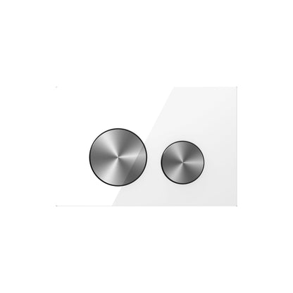 BELBAGNO GLASS IN WALL CIRCLE ALLOY BUTTON FLUSH PLATES 256MM  AND GUN GREY ALUMINIUM