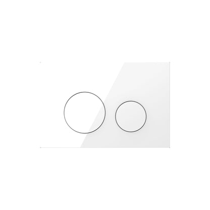 BELBAGNO GLASS IN WALL CIRCLE BUTTON FLUSH PLATES 256MM