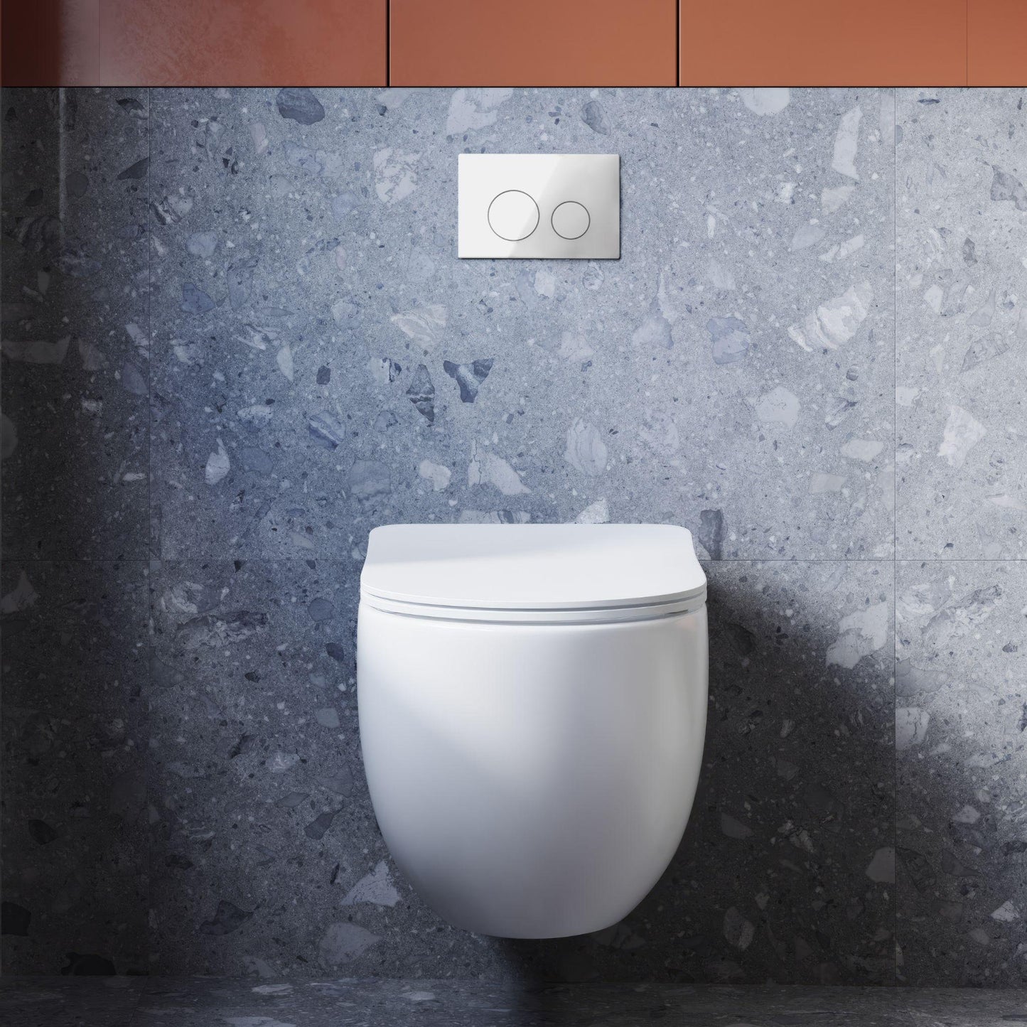 BELBAGNO GLASS IN WALL CIRCLE BUTTON FLUSH PLATES 256MM