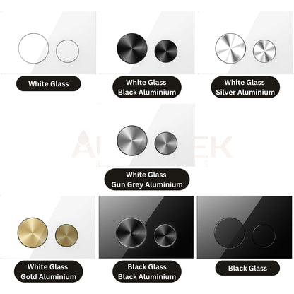 BELBAGNO GLASS IN WALL CIRCLE ALLOY BUTTON FLUSH PLATES 256MM  ALUMINIUM