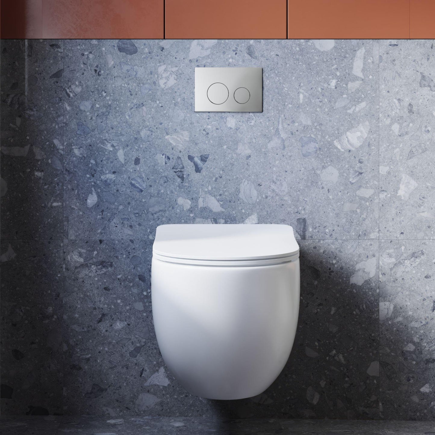BELBAGNO  STEEL IN WALL CIRCLE BUTTON FLUSH PLATES 256MM BRUSHED TREATMENT