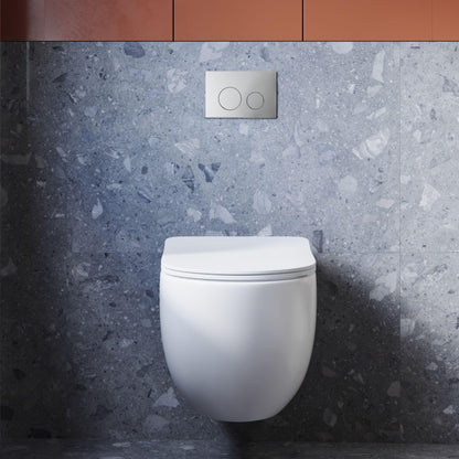 BELBAGNO  STEEL IN WALL CIRCLE BUTTON FLUSH PLATES 256MM BRUSHED TREATMENT