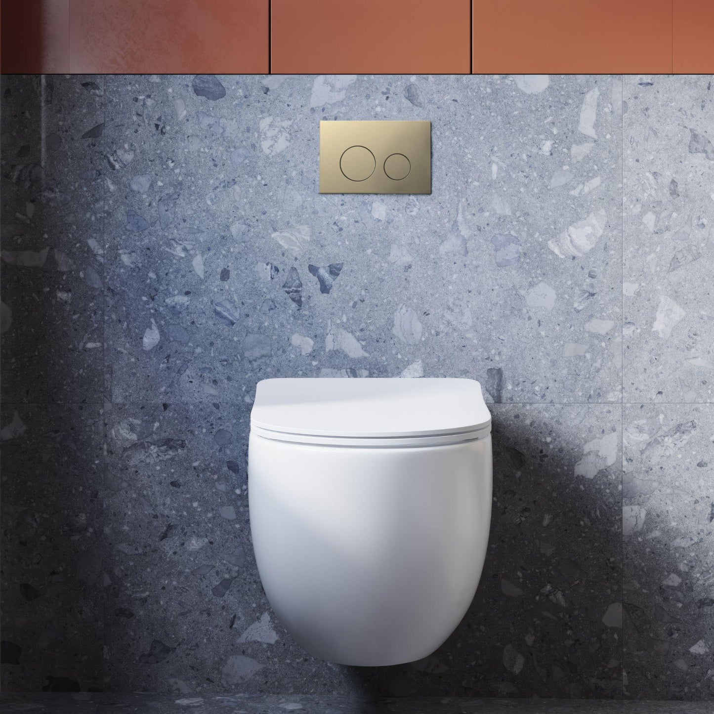 BELBAGNO  STEEL IN WALL CIRCLE BUTTON FLUSH PLATES 256MM BRUSHED