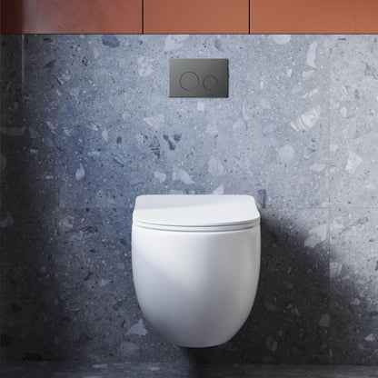 BELBAGNO  STEEL IN WALL CIRCLE BUTTON FLUSH PLATES 256MM BRUSHED GUN GREY
