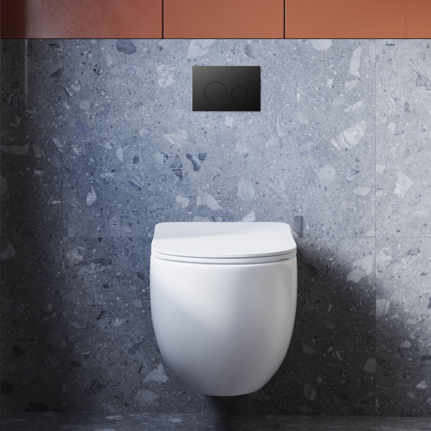 BELBAGNO  STEEL IN WALL CIRCLE BUTTON FLUSH PLATES 256MM