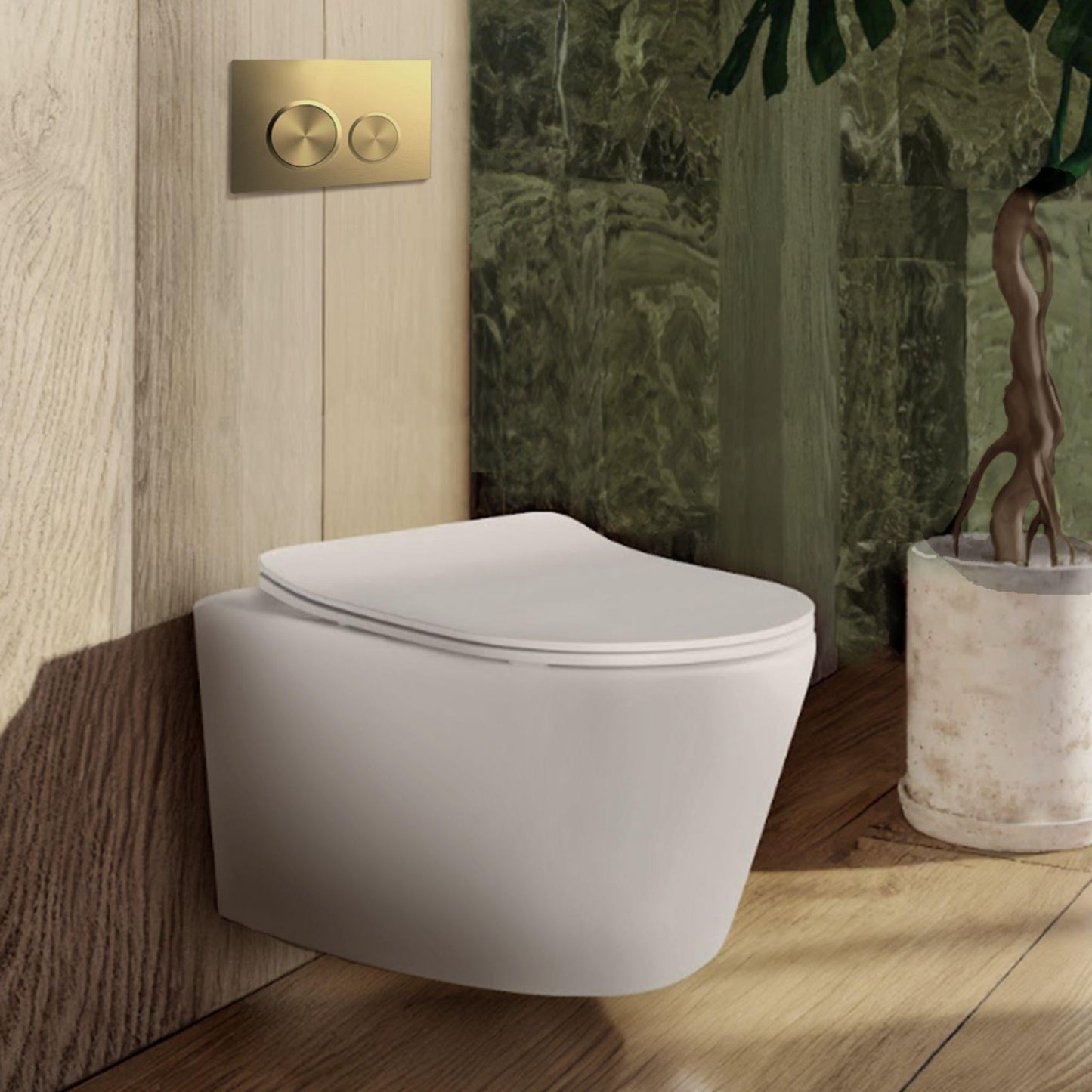 BELBAGNO ABS IN WALL CIRCLE BUTTON FLUSH PLATES 256MM BRUSHED
