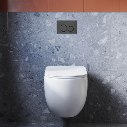 BELBAGNO ABS IN WALL CIRCLE BUTTON FLUSH PLATES 256MM
