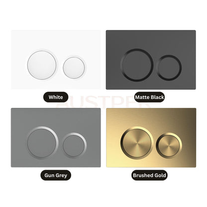BELBAGNO ABS IN WALL CIRCLE BUTTON FLUSH PLATES 256MM GUN GREY