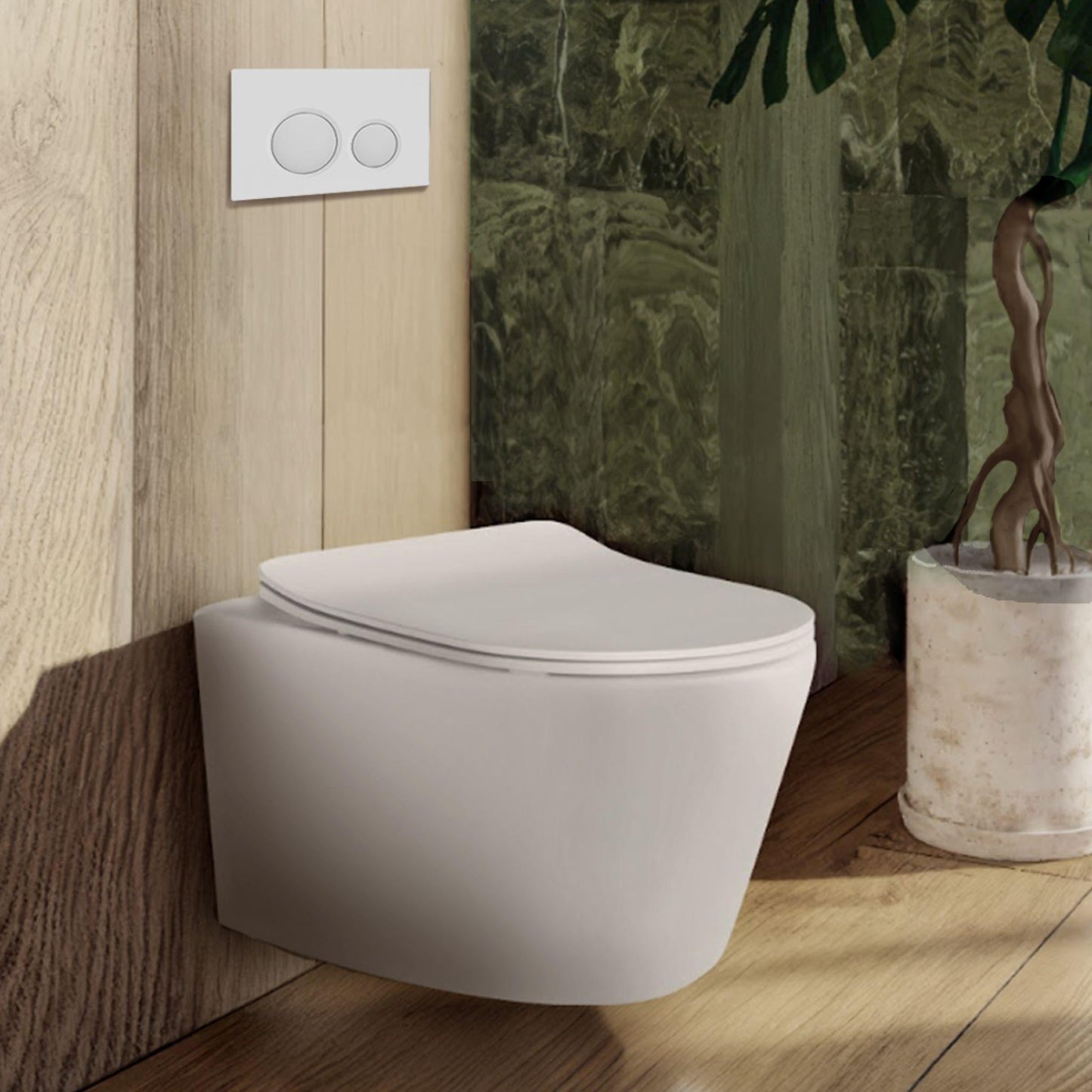 BELBAGNO ABS IN WALL CIRCLE BUTTON FLUSH PLATES 256MM