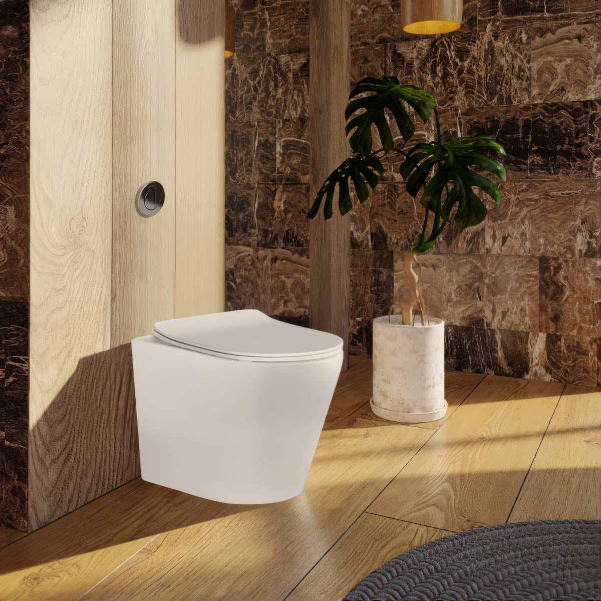 Flay Rimless Nanoglaze Wall Hung Pan
