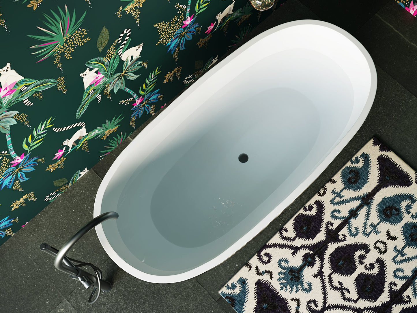 BELBAGNO SAPPHIRE FREESTANDING BATHTUB SEMI GLOSS  1650MM