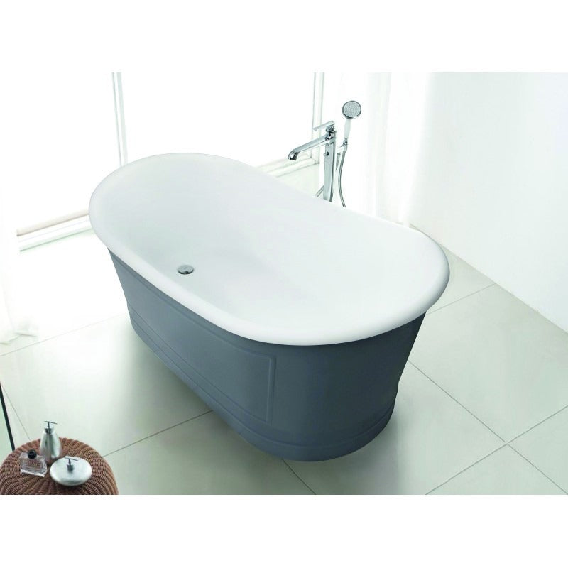 BELBAGNO RITZ FREESTANDING BATHTUB MATTE GREY AND  1676MM