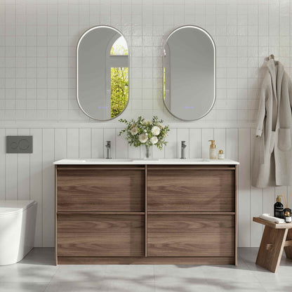 Bella 1500mm Freestanding Cabinet - Notaio Walnut - 1500mm / Notaio Walnut Cabinet + Ceramic Top（Single Bowl）