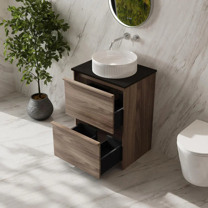 Bella 600mm Freestanding Cabinet - Notaio Walnut - 600mm / Notaio Walnut Cabinet + Ceramic Top