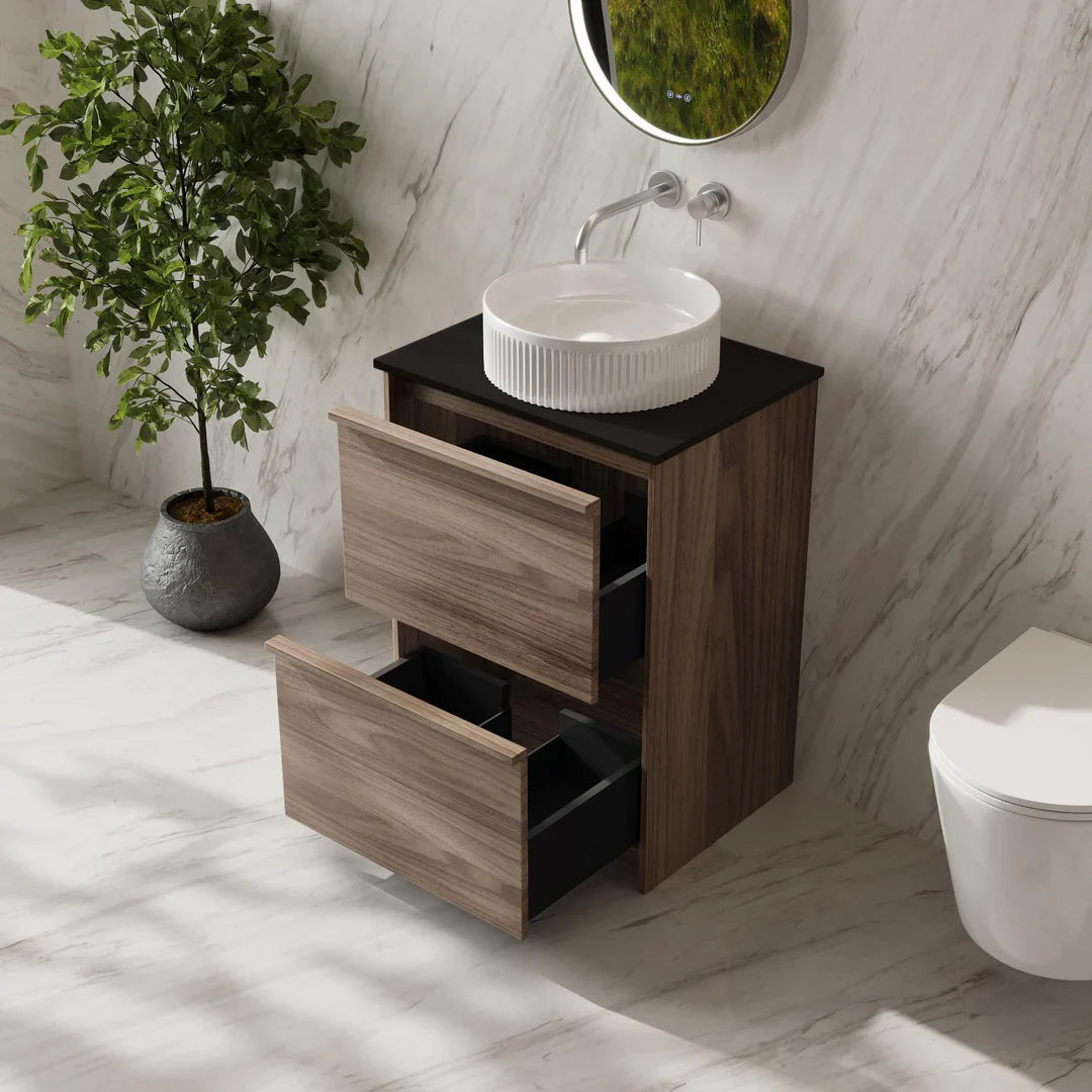 Bella 600mm Freestanding Cabinet - Notaio Walnut - 600mm / Notaio Walnut Cabinet Only