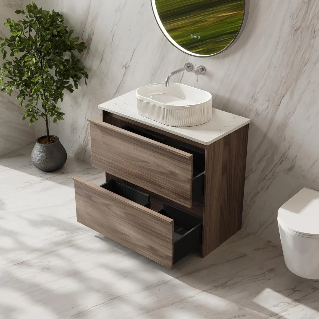 Bella 900mm Freestanding Cabinet - Notaio Walnut - 900mm / Notaio Walnut Cabinet Only