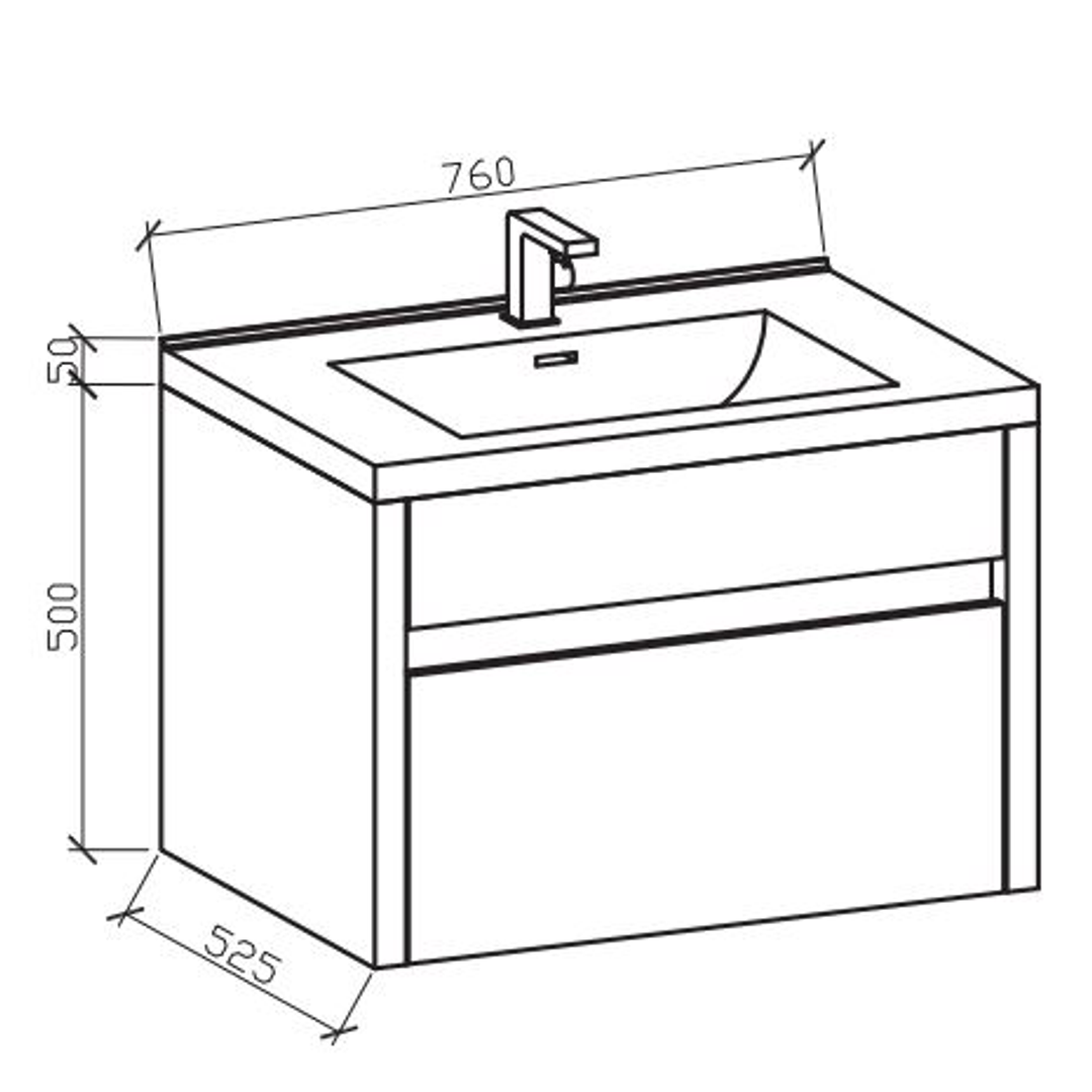 Belbagno Alexandra 760mm Wall Hung Vanity  Alex-760-W-Gw