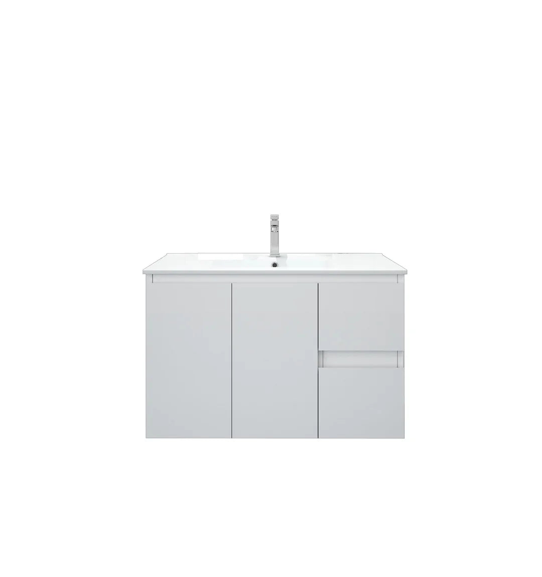 BIANCA 900mm MDF Wall-Hung Vanity (LHD) - 900mm / Left-Hand  Drawer Cabinet + Ceramic Top