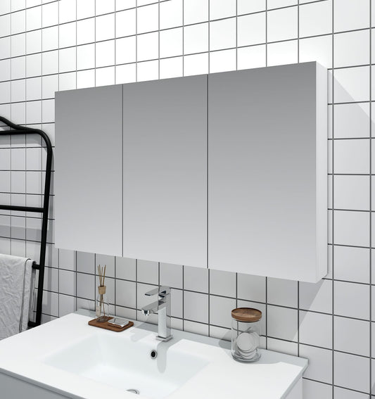 PVC Shaving Cabinet 1200mm x 720mm - Gloss White