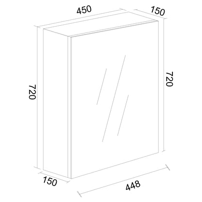 MDF Shaving Cabinet 450mm x 720mm - Gloss White