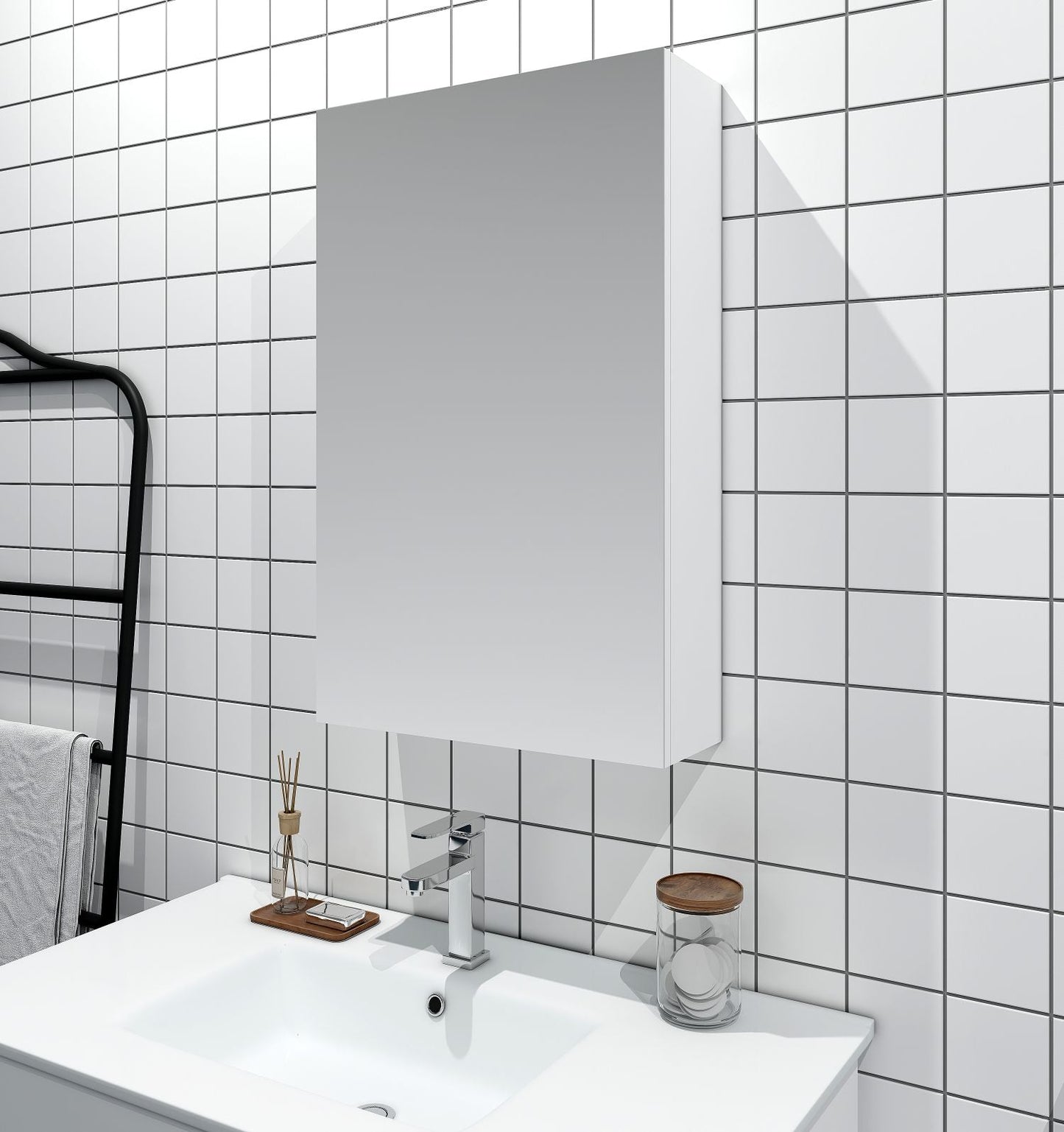 MDF Shaving Cabinet 450mm x 720mm - Gloss White