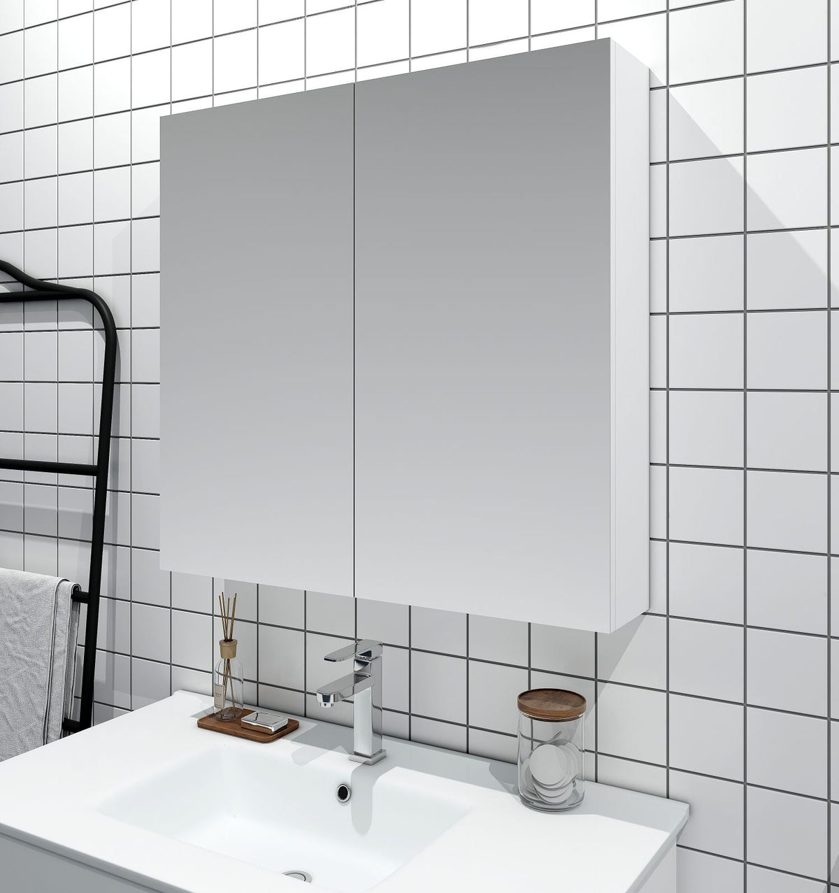 MDF Shaving Cabinet 900mm - Gloss White