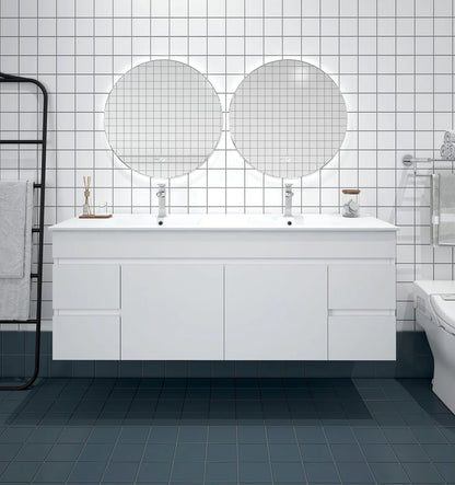 BIANCA 1500mm PVC Wall-Hung Vanity - 1500mm / Single Bowl / Cabinet + Ceramic Top