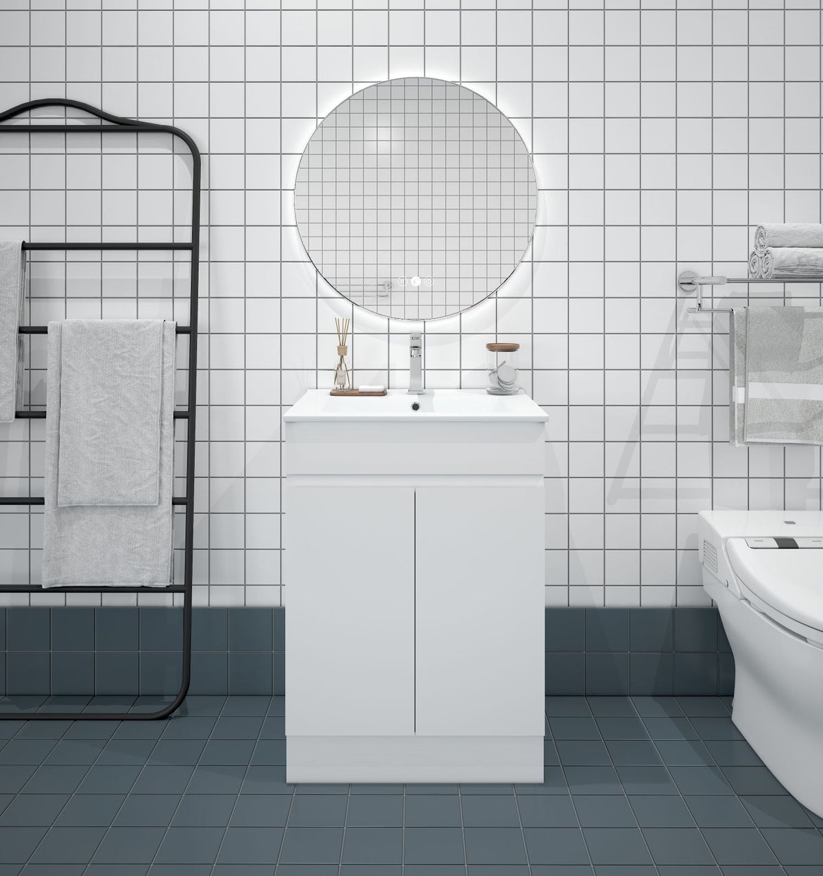 BIANCA 600mm PVC Freestanding Vanity (+ BIA-60KB+ OP 60)