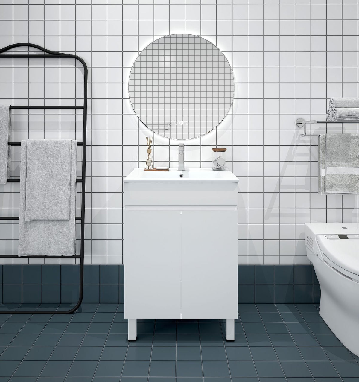 BIANCA 600mm PVC Freestanding Vanity (+ BIA-60KB+ OP 60)
