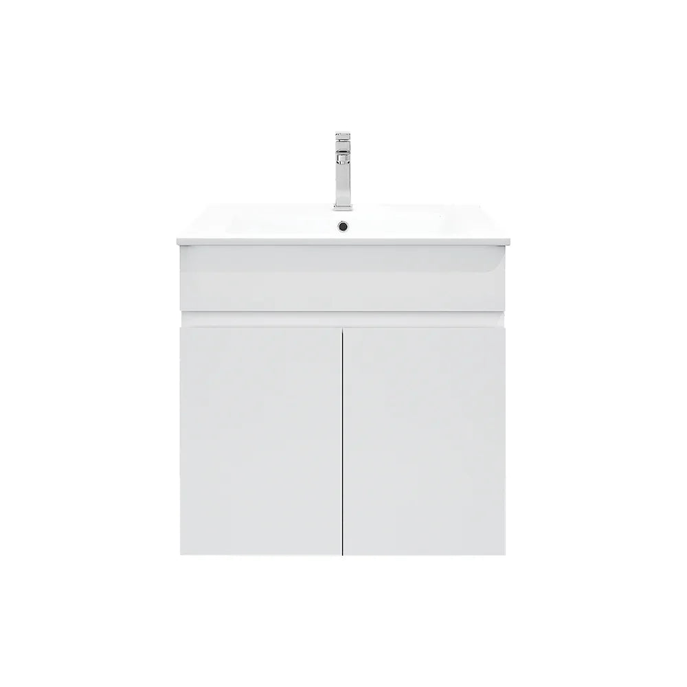 BIANCA 600mm PVC Wall-Hung Vanity - 600mm / Cabinet + Ceramic Top
