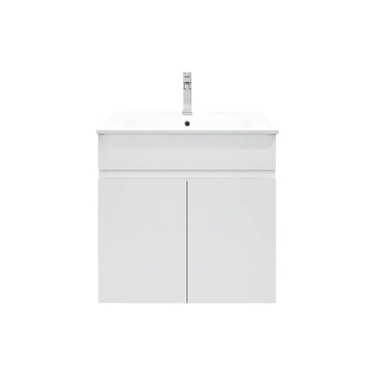BIANCA 600mm PVC Wall-Hung Vanity - 600mm / Cabinet + Ceramic Top