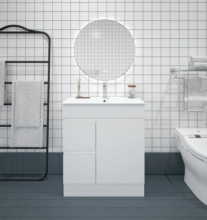 BIANCA 750mm PVC Freestanding Vanity (LHD) - 750mm / Left-Hand Drawer Cabinet Only