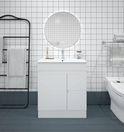 BIANCA 750mm PVC Freestanding Vanity (RHD) - 750mm / Right-Hand Drawer Cabinet Only